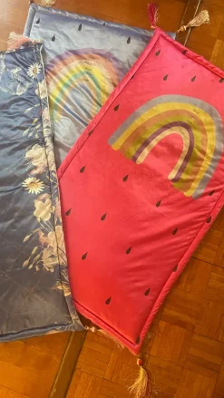 Pink Rainbow Prayer Mat/Jaannamaz for children