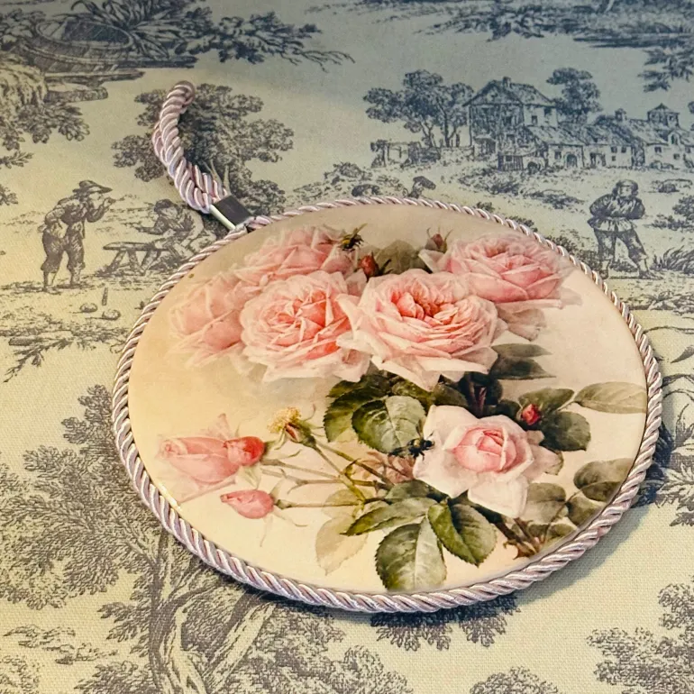 Pink Rose Casserole Coaster (6.5 Inches)