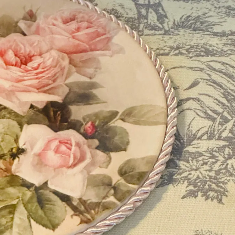 Pink Rose Casserole Coaster (6.5 Inches)