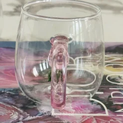 Pink Tulip Charm Glass Mug (Set Of Six)