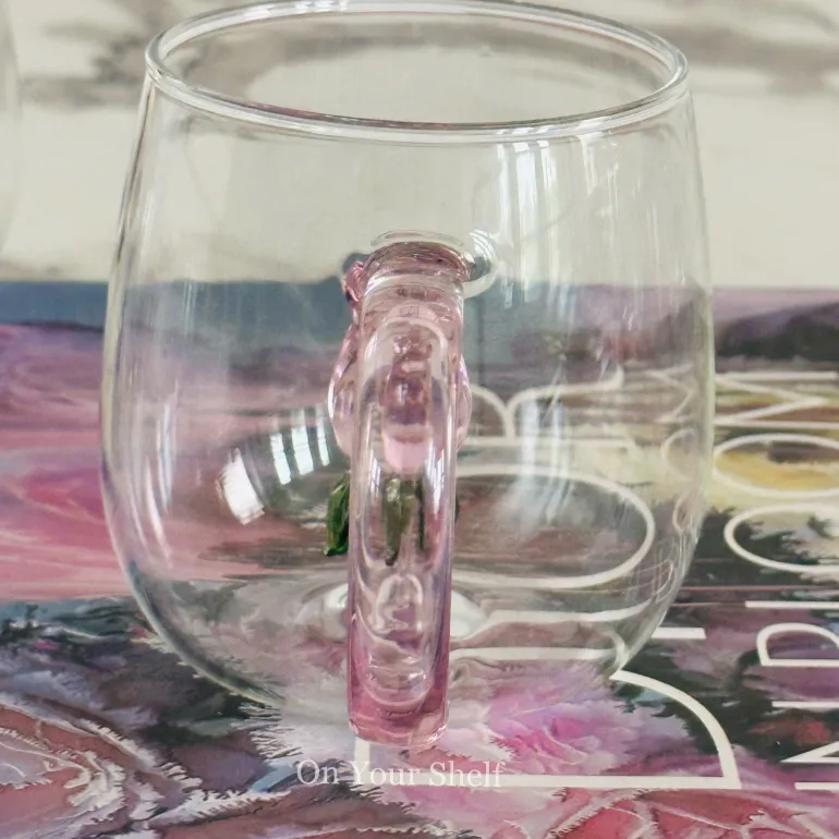 Pink Tulip Charm Glass Mug (Set Of Six)