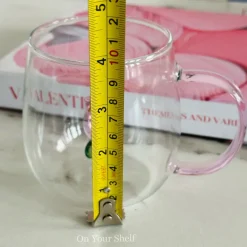 Pink Tulip Charm Glass Mug (Set Of Six)