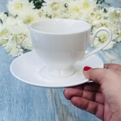 Plain White Luxury (set of six cups and saucers)