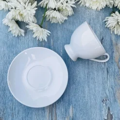 Plain White Luxury (set of six cups and saucers)
