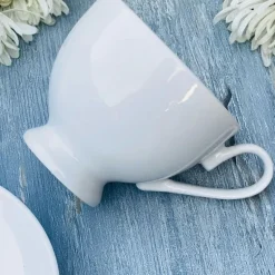 Plain White Luxury (set of six cups and saucers)