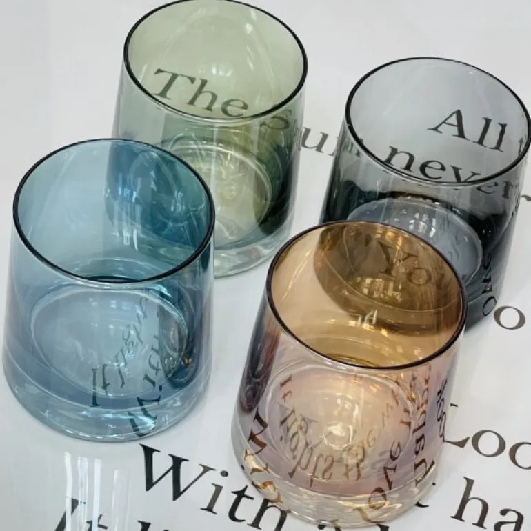 PrismCraft Spectrum Glass Set: A Symphony of Elegance in Four Colors (set of four)