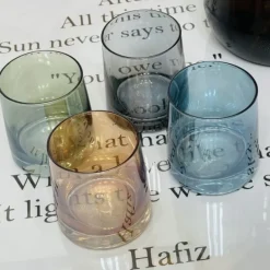 PrismCraft Spectrum Glass Set: A Symphony of Elegance in Four Colors (set of four)