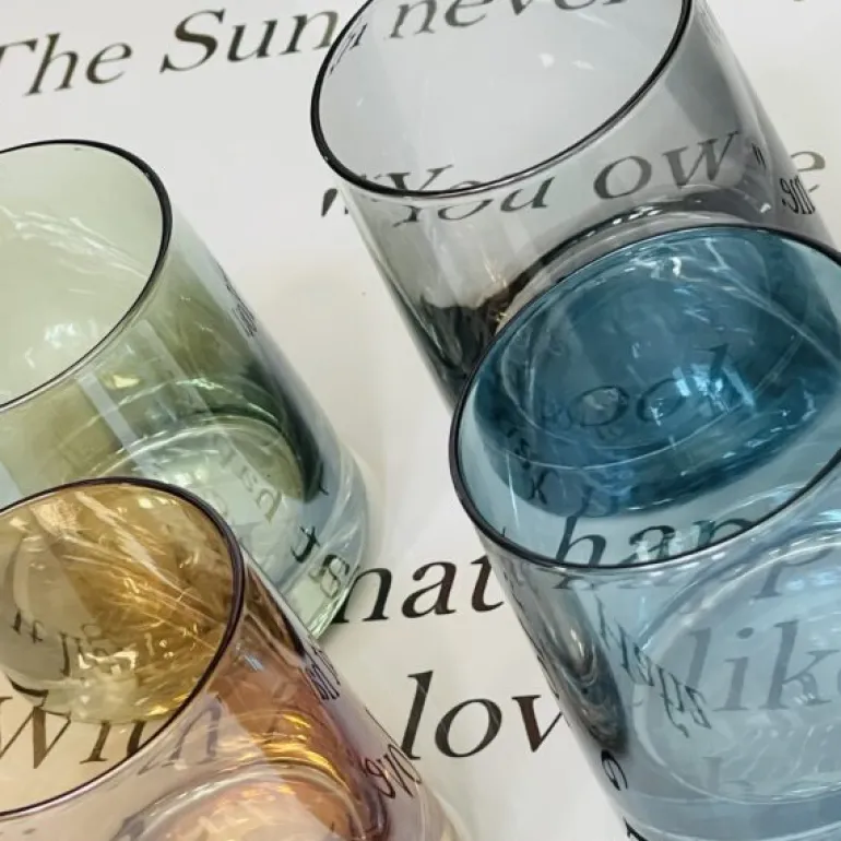 PrismCraft Spectrum Glass Set: A Symphony of Elegance in Four Colors (set of four)
