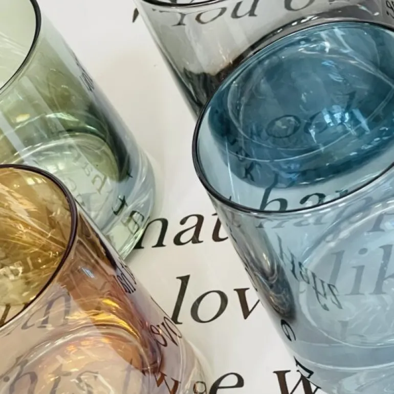 PrismCraft Spectrum Glass Set: A Symphony of Elegance in Four Colors (set of four)