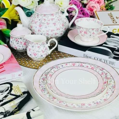 RA 24 Piece Tea Set Secret Garden Pink Dream