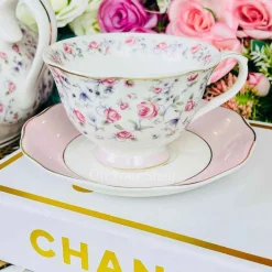 RA 24 Piece Tea Set Secret Garden Pink Dream