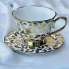 Radiant Cheetah Tea Delight (set of six teacups and saucers)