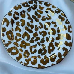 Radiant Cheetah Tea Delight (set of six teacups and saucers)