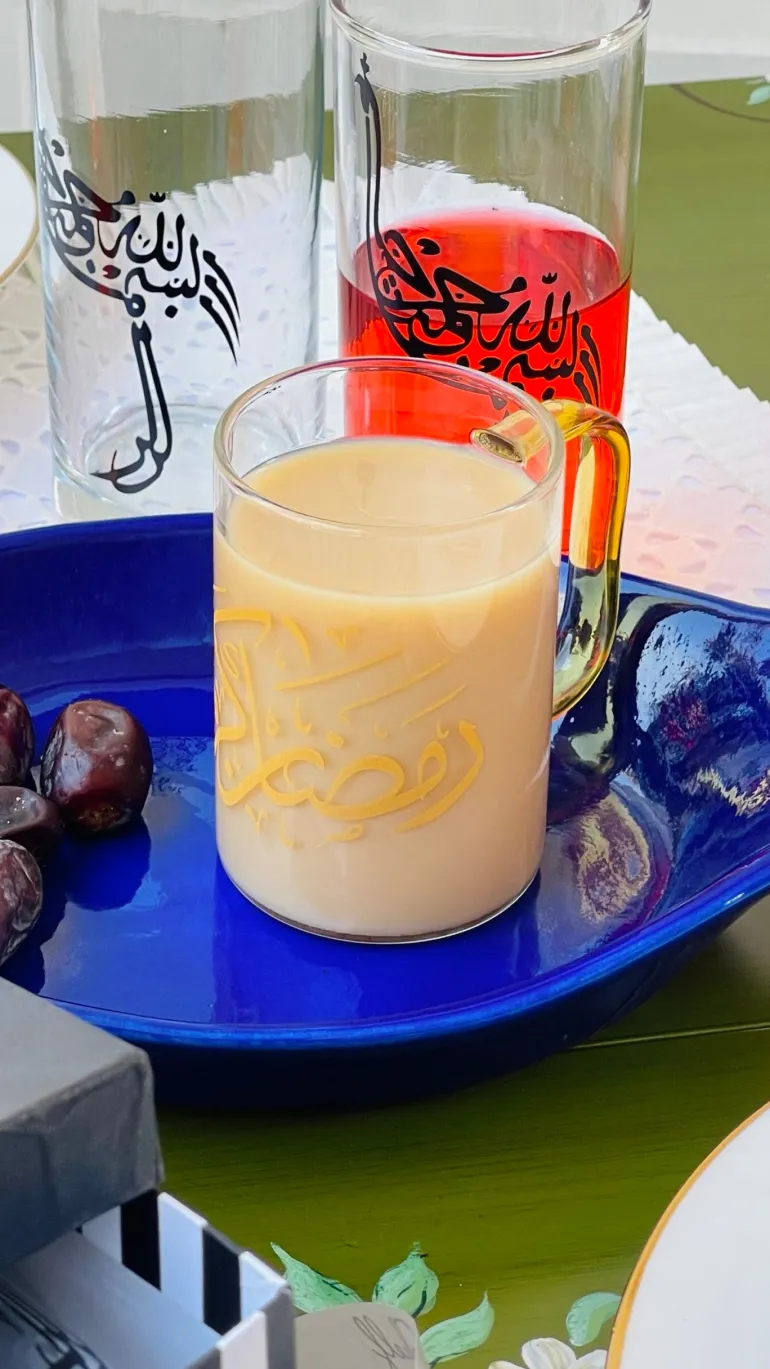 Ramazan Kareem Glass Mug With Handle (single piece)
