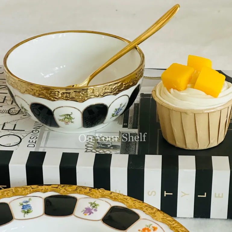 Regal Bloom Dinnerware Set (24 Piece Plate Set)