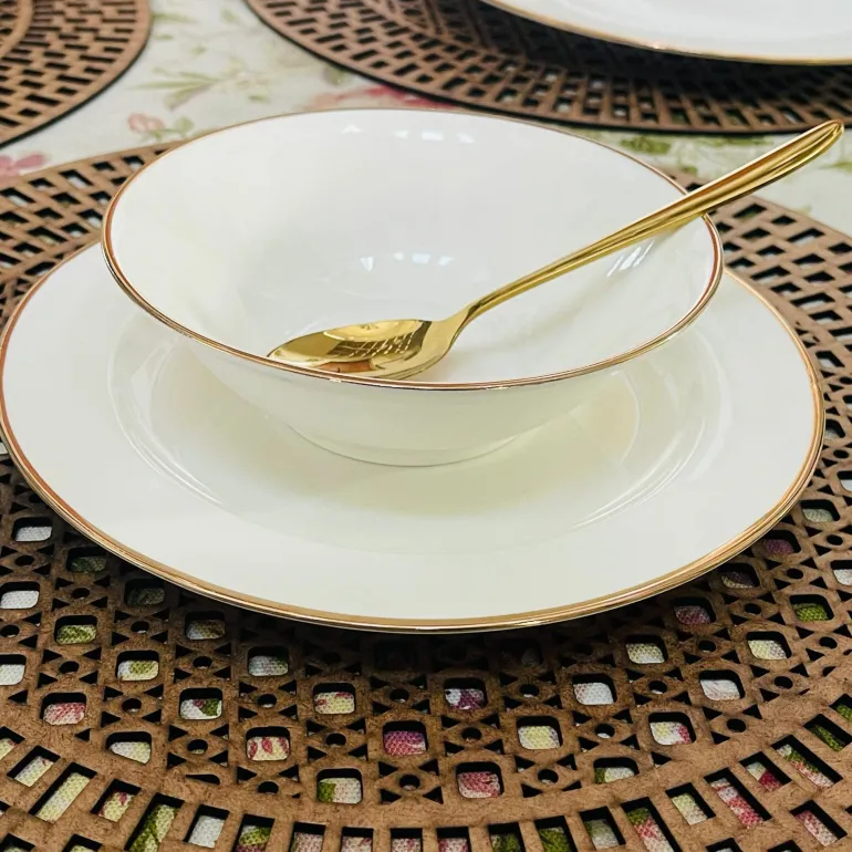 Regal Essence: White and Gold Classic Collection - Dessert Bowl (single piece)