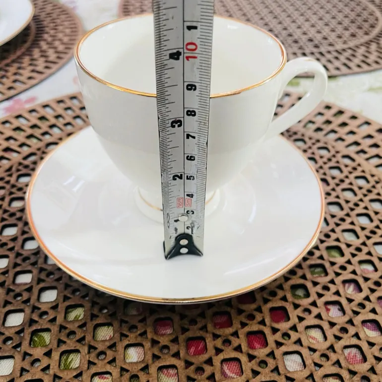 Regal Essence: White and Gold Classic Collection - Tea Cup & Saucer (single cup and single saucer)