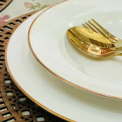 Regal Essence: White and Gold Classic Collection - Deep Plate (single piece)