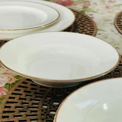 Regal Essence: White and Gold Classic Collection - Deep Plate (single piece)