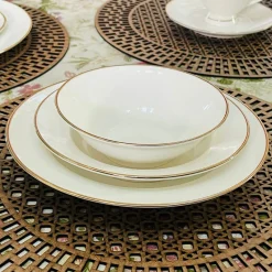 Regal Essence: White and Gold Classic Collection - Deep Plate (single piece)