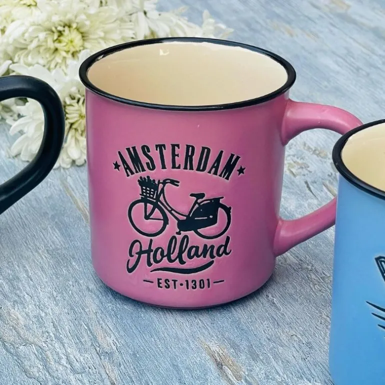Retro Camp Mug Amsterdam Pink