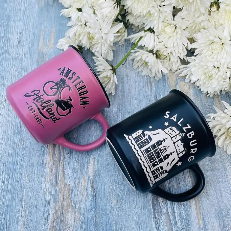 Retro Camp Mug Amsterdam Pink
