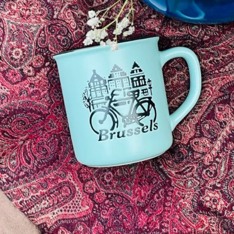 Retro Camp Mug “Brussels” In Blue (single piece)