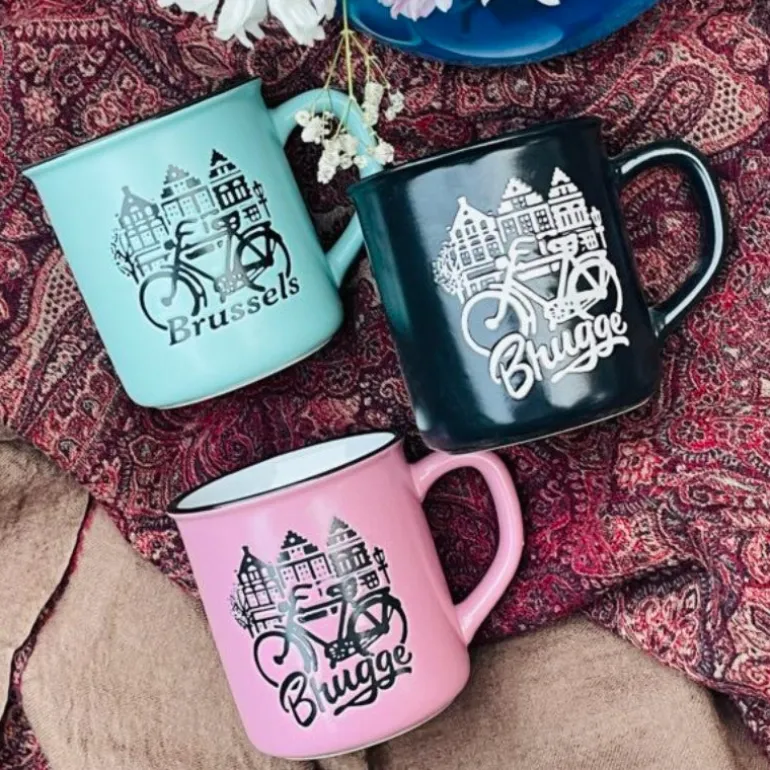Retro Camp Mug “Brussels” In Blue (single piece)