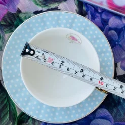 Rose Dotted Elegance: Grey Polka Tea Collection (set of six teacups and saucers)