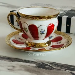 Royal Bloom Elegance Tea Cup & Saucers (Set Of Six)