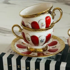 Royal Bloom Elegance Tea Cup & Saucers (Set Of Six)