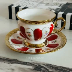Royal Bloom Elegance Tea Cup & Saucers (Set Of Six)