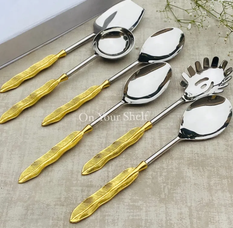 Royal Brass Serving Spoon Set Of Six