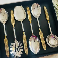 Royal Brass Serving Spoon Set Of Six