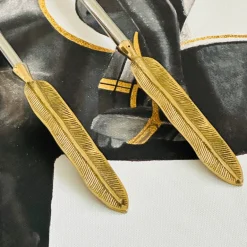Royal Leaf Brass Serving Spoon Duo (set of two)