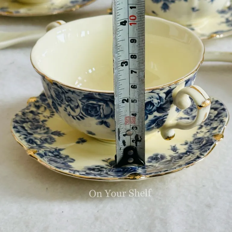 Secret Garden Blue Porcelain Soup Set (23 Piece)