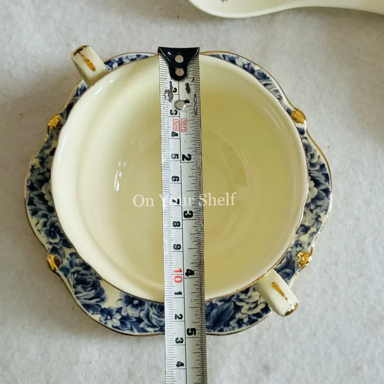 Secret Garden Blue Porcelain Soup Set (23 Piece)