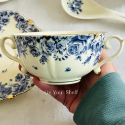 Secret Garden Blue Porcelain Soup Set (23 Piece)