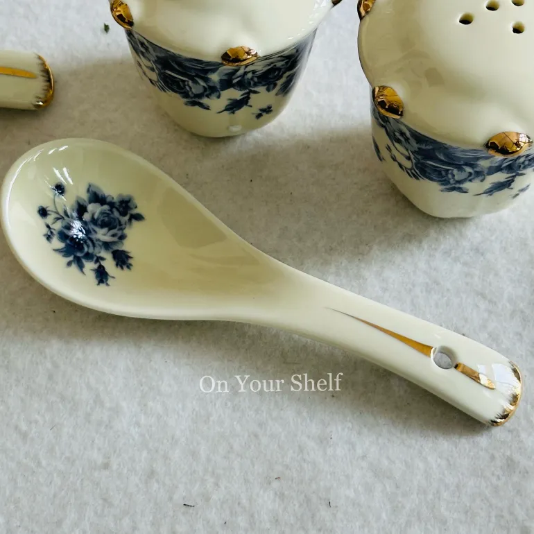 Secret Garden Blue Porcelain Soup Set (23 Piece)