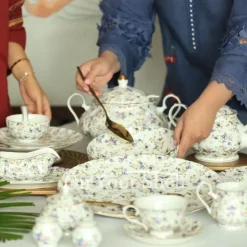 75 Secret Garden Dinner Set-Spring Flowers (without gold handle)