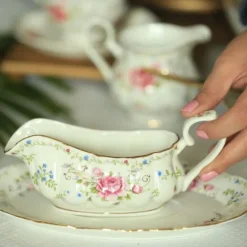 75 Secret Garden Dinner Set-Pink Rose (without gold handle)
