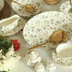 75 Secret Garden Dinner Set-Spring Flowers (without gold handle)
