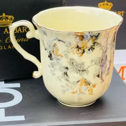 Secret Garden Floral Mug - Grey Flowers (single piece)