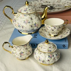 Secret Garden Spring Floral Gold Handle (75 piece dinner set)