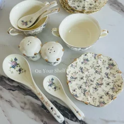 Secret Garden Spring Floral Soup Set Porcelain (23 piece)