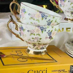 Secret Garden Tea Cups & Saucers-Spring Flowers