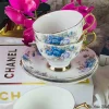 Secret Garden Tea Cups & Saucers-Blue Lilac Roses