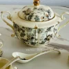 Secret Garden Winter Grey Porcelain Soup Set (23 Pieces)