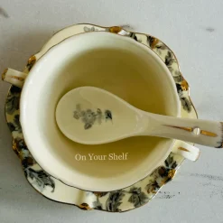 Secret Garden Winter Grey Porcelain Soup Set (23 Pieces)