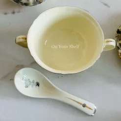 Secret Garden Winter Grey Porcelain Soup Set (23 Pieces)
